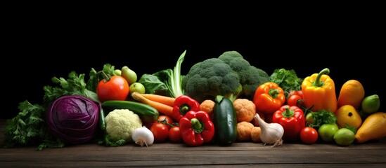 Organic veggies fresh from the farm are a vibrant copy space image