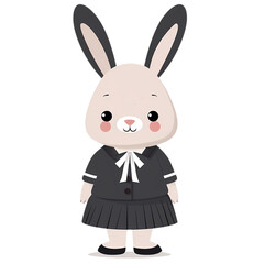 Obraz premium Rabbit wearing a Japanese school uniform