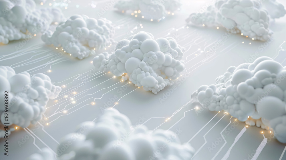 Poster cloud computing infrastructure with data centers and virtual servers