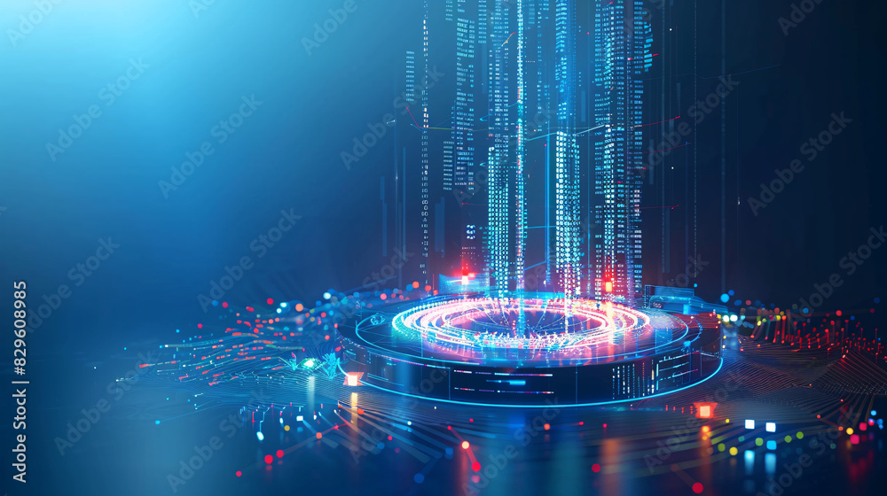Poster digital marketing analytics with graphs and data visualization