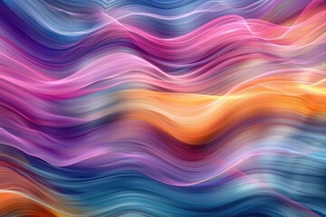 Obraz premium A colorful wave with a blue stripe. The colors are bright and vibrant. The wave is flowing and has a sense of movement