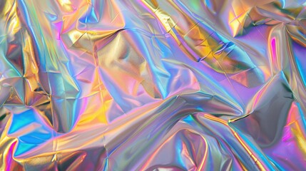 Iridescent holographic backdrop with rainbow hues