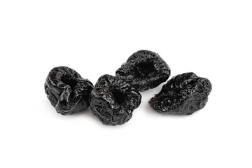 Dried prune isolated on white background. Dried plum - prunes isolated 
