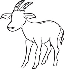 Illustration of goat icon, vector of sacrificial animals