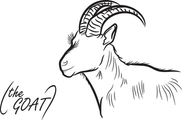 hand-drawn style goat logo