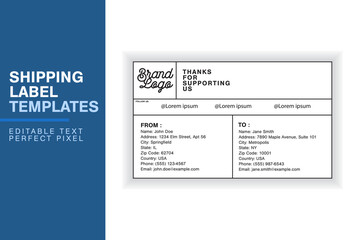 Custom Shipping Label Design Template with Sender, Recipient, Package Details