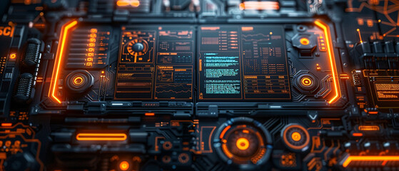 Fototapeta premium checklist top view, featuring a detailed checklist for logistics management, ensuring accuracy in operations, robotic tone, Complementary Color Scheme