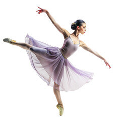 Portrait of a ballet dancer isolated on white