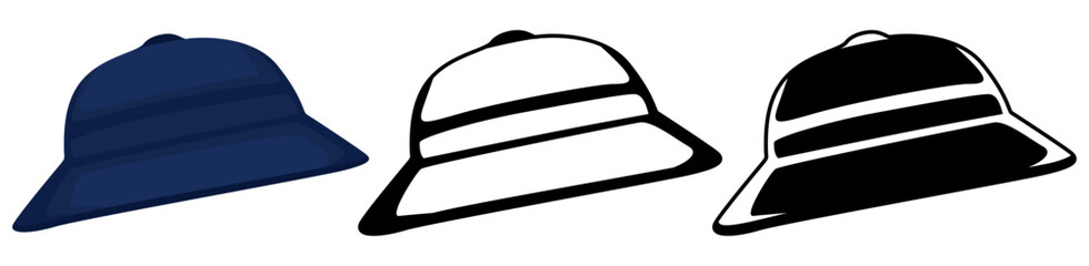 set collections bucket hat icon symbol vector illustration