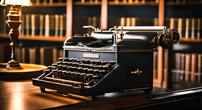 Old typewriter in a library.