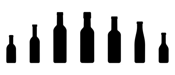 Kitchen bottles silhouette black filled vector Illustration icon