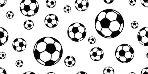football seamless pattern soccer ball vector sport doodle cartoon gift wrapping paper scarf isolated repeat wallpaper tile background illustration design © CNuisin