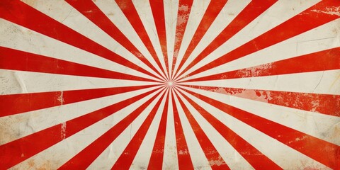 Fototapeta premium red and white sunburst patter. Retro circus background.