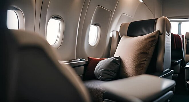 First class seats on an airplane.