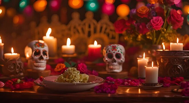 Altar for the Day of the Dead (Dia de Muertos) in Mexico.