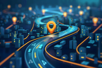 illustration of IT roadmap modern technology and innovative processes, networking and big data