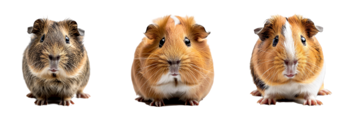 Collection of Guinea pig isolated on transparent background. Generated Ai