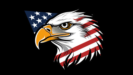 Eagle Eye: High Detail American Flag and Bald Eagle Artwork