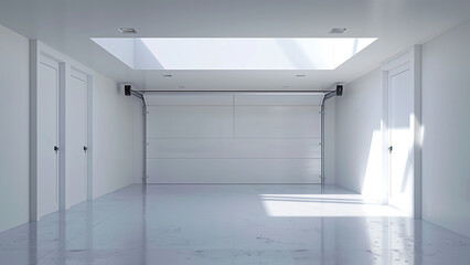 Blank Canvas: Empty All-White Two-Car Garage