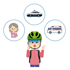 事故について電話連絡をする男性