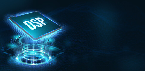 DSP - Demand Side Platform usiness, Technology, Internet and network concept. 3d illustration