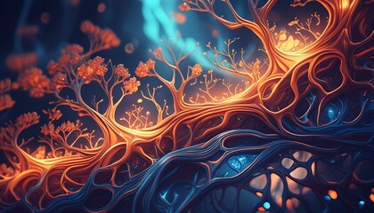 Close up of the blood in veins 