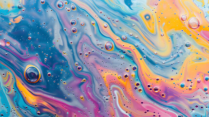 Naklejka premium soap bubbles in paint create texture background. Generative AI.