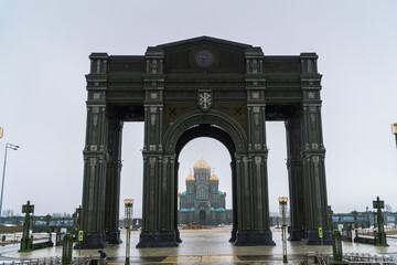 March 23, 2024. Russia. Moscow oblast. the Russian Carillon and the Main Temple of the Armed Forces of the Russian Federation.