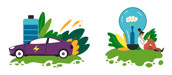 Eco Friendly Energy Sources Illustrated