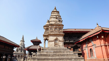 View of Siddhi Vatsala Temple, Bhaktapur Durbar Square, Kathmandu, Nepal.