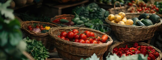 Fototapeta premium Farm vegetables and fruits at the market. Selective focus.