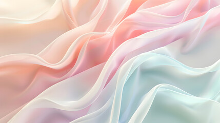 Obraz premium Subtle abstract soft pastel waves Gradient colors texture background. Generative AI.
