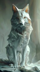 Captivating Triangular Animal Ally Enveloped in Glitchy Vaporwave Aesthetics