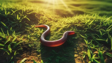 earthworms annelids on the soil