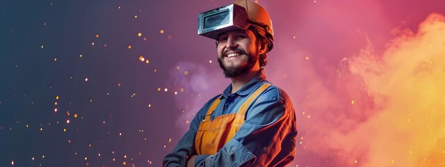 Young Welders Joy A Portrait of Career Fulfillment and Industrial Skill