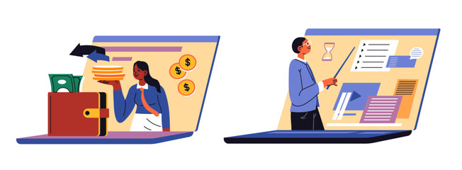 Modern Communication Technology Scene vector