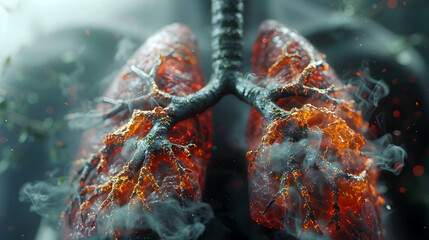 Dramatic Close-Up of Damaged Lungs from Smoking in Powerful Anti-Smoking Public Health Campaign Imagery