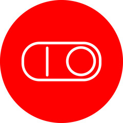 Switch Line White Circle Red Icon Design