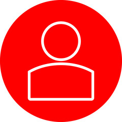 Profile Line White Circle Red Icon Design