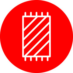 Beach Towel Line White Circle Red Icon Design