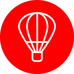 Fototapeta premium Hot Air Balloon Line White Circle Red Icon Design