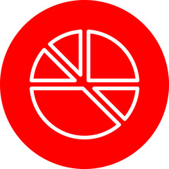 Pie Chart Line White Circle Red Icon Design