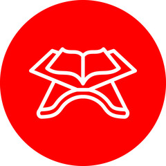 Fototapeta premium Quran Line White Circle Red Icon Design