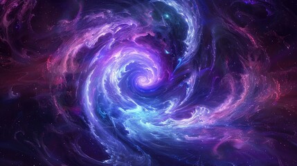 Glowing neon swirls in cosmic ultraviolet hues. Mystical and futuristic background