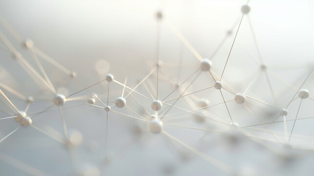 Visualization of insights with interconnected nodes and lines creating a neural network pattern, innovative appearance, Ideal for medical, educational and scientific contexts