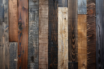 Rustic Wooden Planks with Varied Textures and Shades Creating a Vintage Aesthetic

