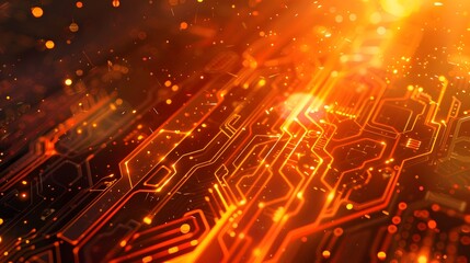 Obraz premium orange cyber background