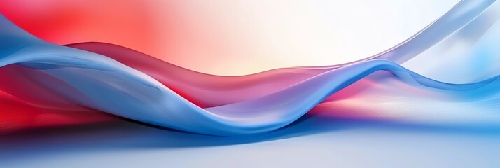 Obraz premium blue pink gradient curved shape white background, aspect ratio 3:1, banner background, landing page wallpaper