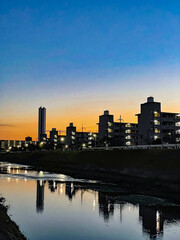 Obraz premium 団地の夕景