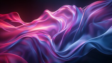 Fototapeta premium Abstract pink and blue flowing wave.